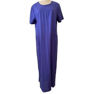 Studio Ease Dress Maxi Womens Size 16 M  Linen Rayon Pockets Casual Lagenlook